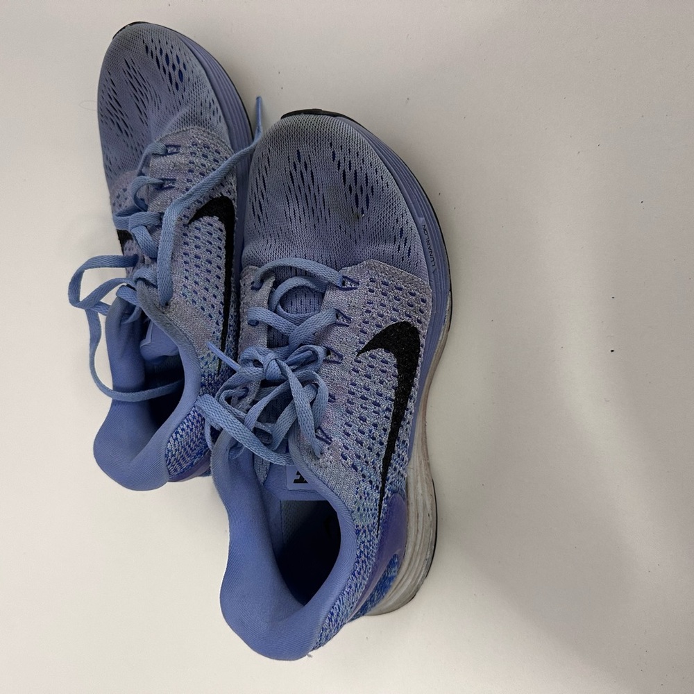 Nike Blue and Black Lunarglide 7 Athletic Shoes with Breathable Design